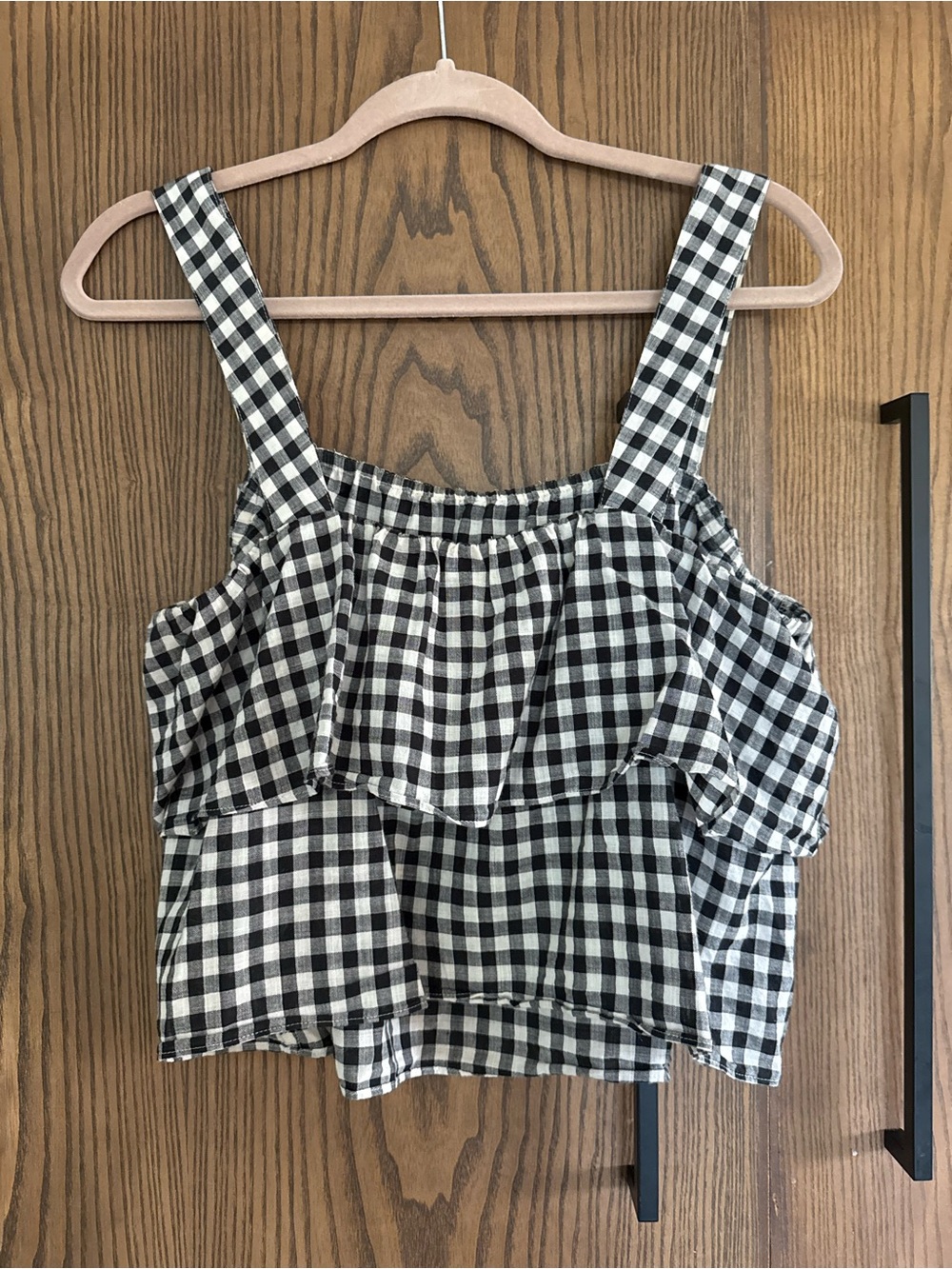 Madewell two-tiered black and white Gingham Ruffle Tank Top - Women medium - Picture 6 of 6